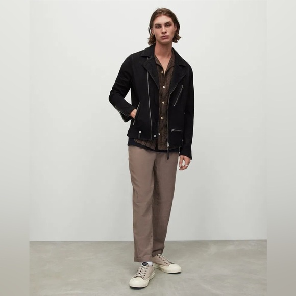 ALLSAINTS Iro Biker Jacket 100% Goat Suede - Picture 2 of 15